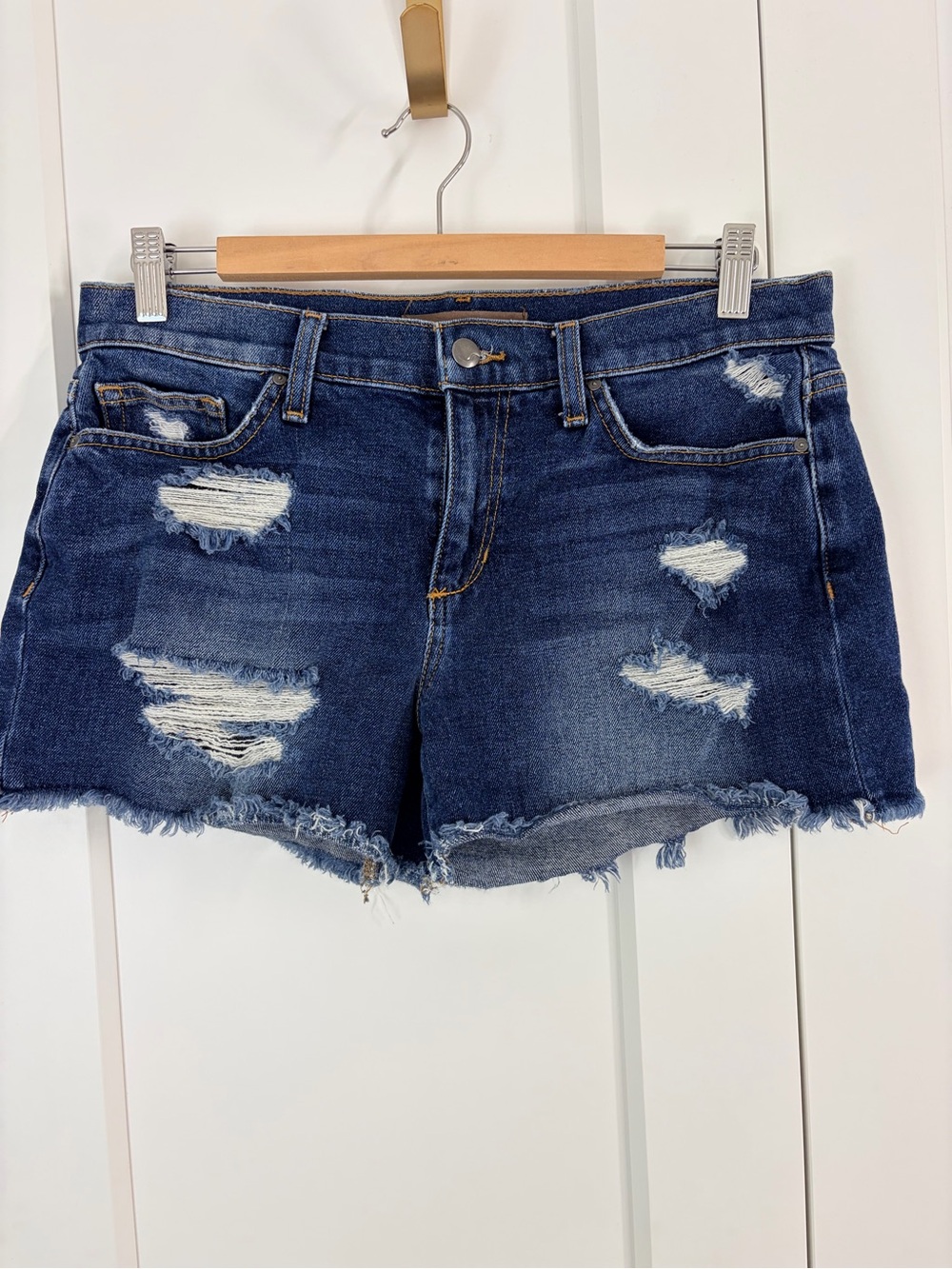 Joe's Jeans Dark Indigo Distressed Denim Cutoff Shorts | 28